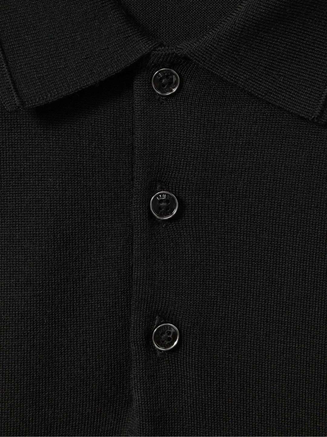 Merino Wool Polo Shirt Black | Mens