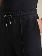 Drawstring Jersey Joggers Navy Blue | Mens