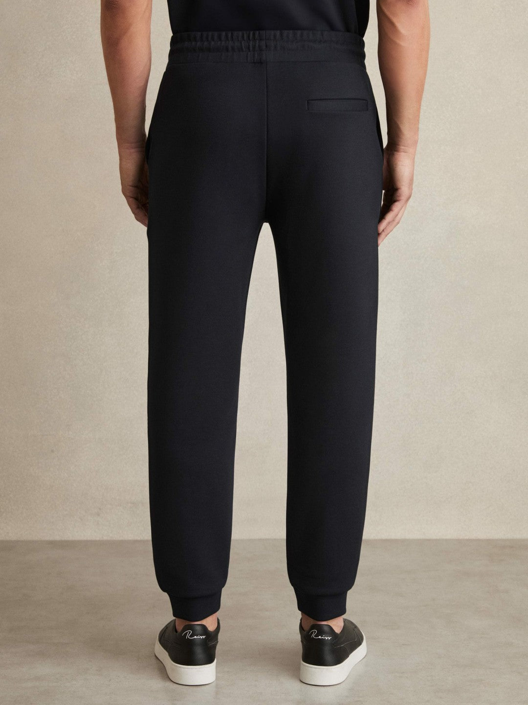 Drawstring Jersey Joggers Navy Blue | Mens