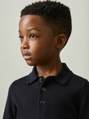 9-14 yrs Merino Wool Polo Shirt Navy | Children