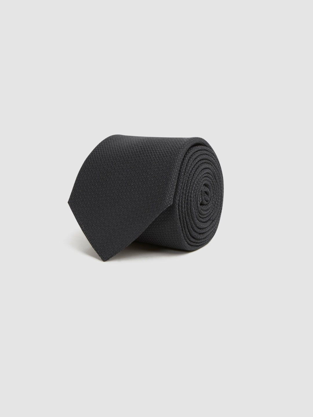 Textured Silk Blend Tie Black | Mens
