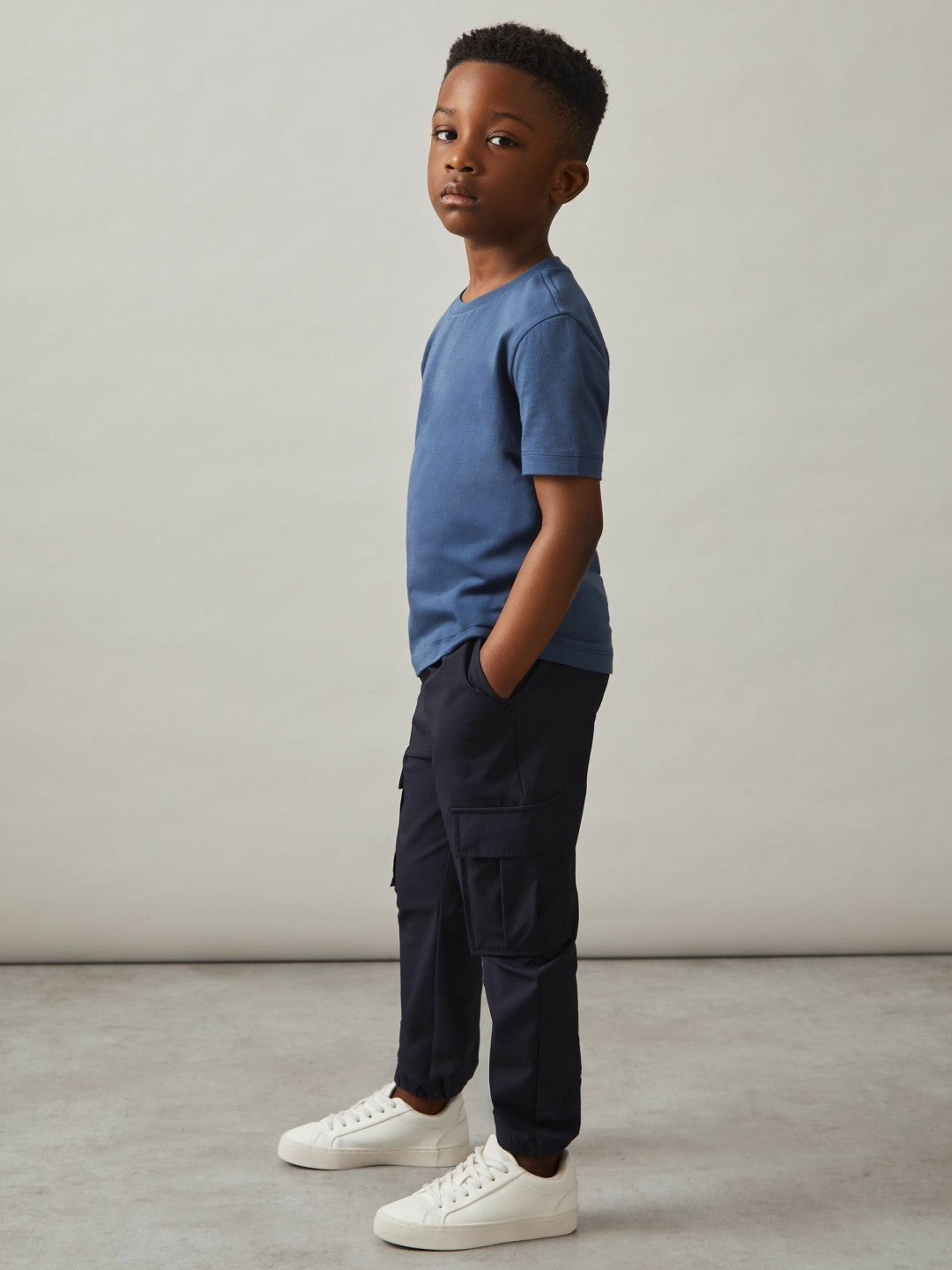 9-14 yrs Technical Drawstring Cuffed Cargo Trousers Navy | Children