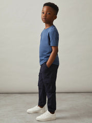 9-14 yrs Technical Drawstring Cuffed Cargo Trousers Navy | Children