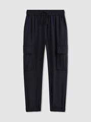 3-9 yrs Technical Drawstring Cuffed Cargo Trousers Navy | Children