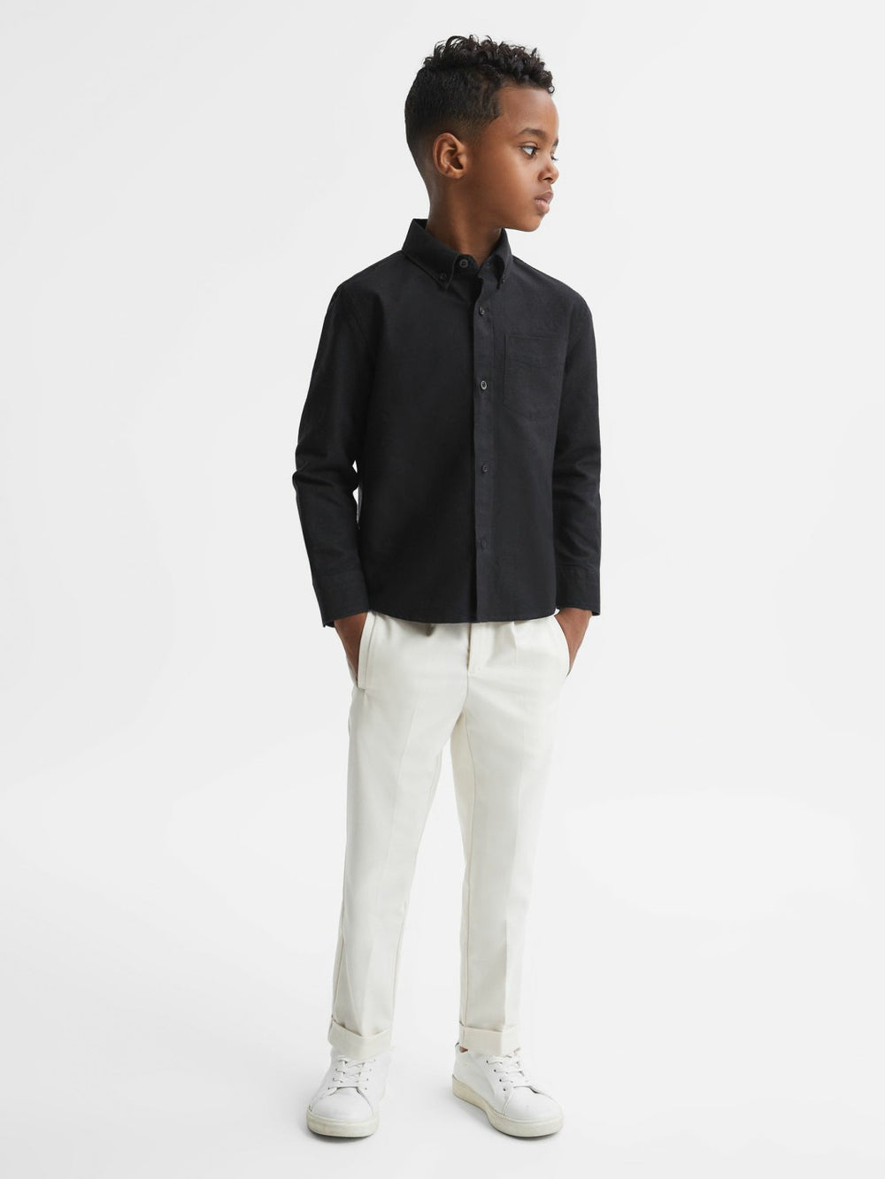 3-9 yrs Button Down Oxford Shirt Black | Children