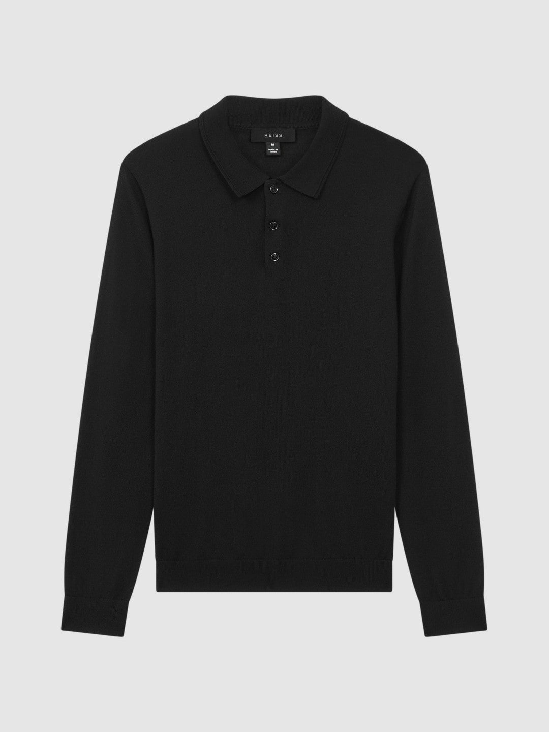 Merino Wool Polo Shirt Black | Mens
