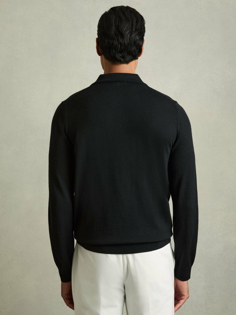 Merino Wool Polo Shirt Black | Mens