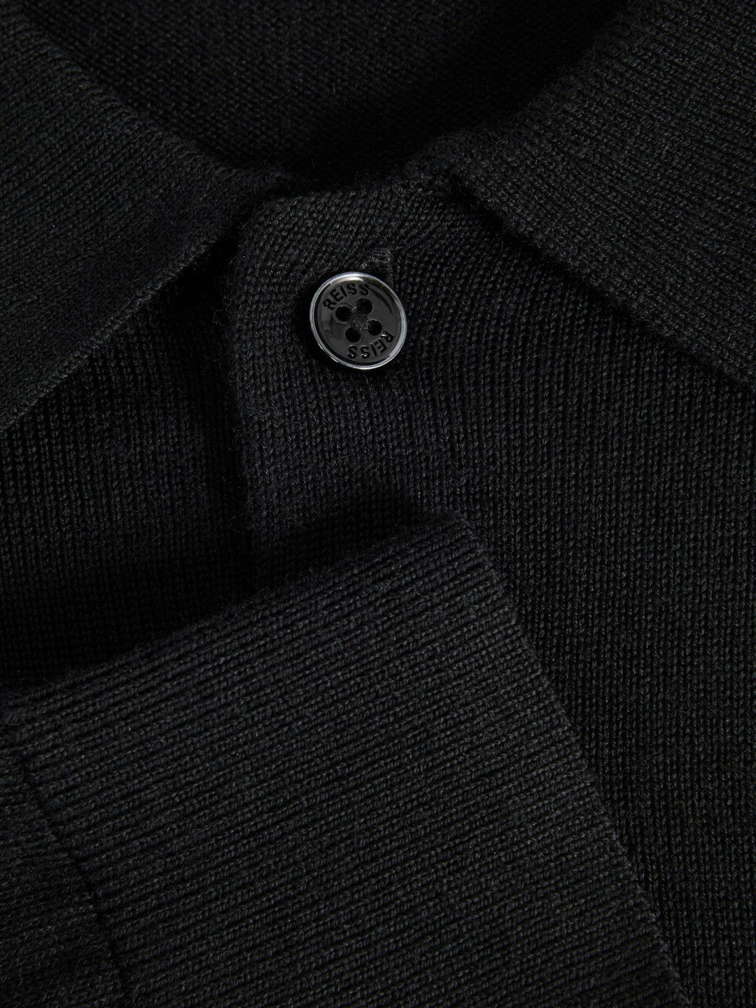 Merino Wool Polo Shirt Black | Mens