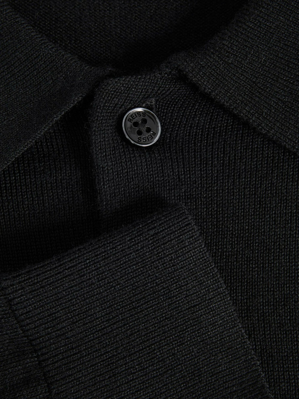 Merino Wool Polo Shirt Black | Mens