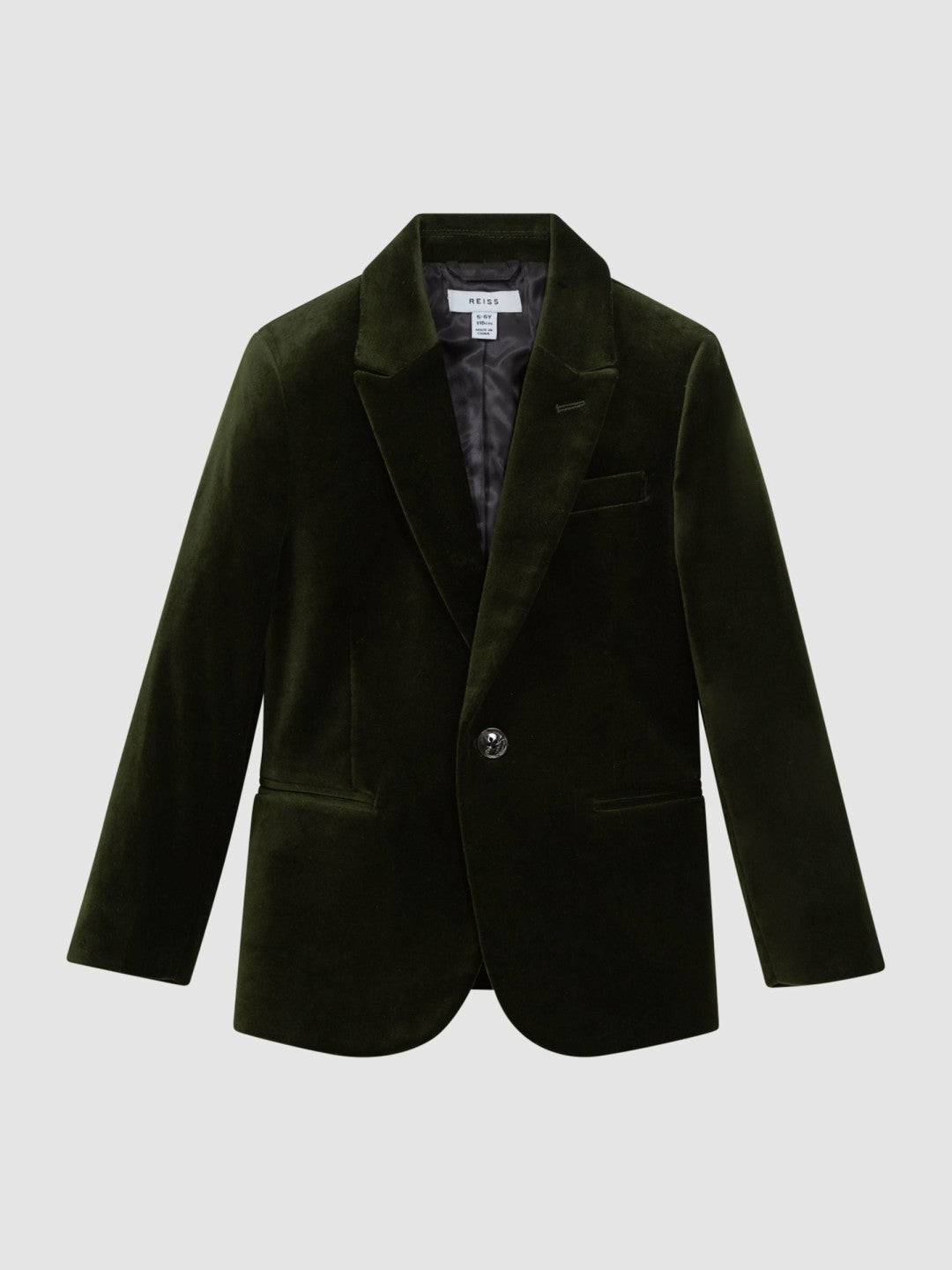 9-14 yrs Slim Fit Velvet Single Breasted Blazer Emerald | Children