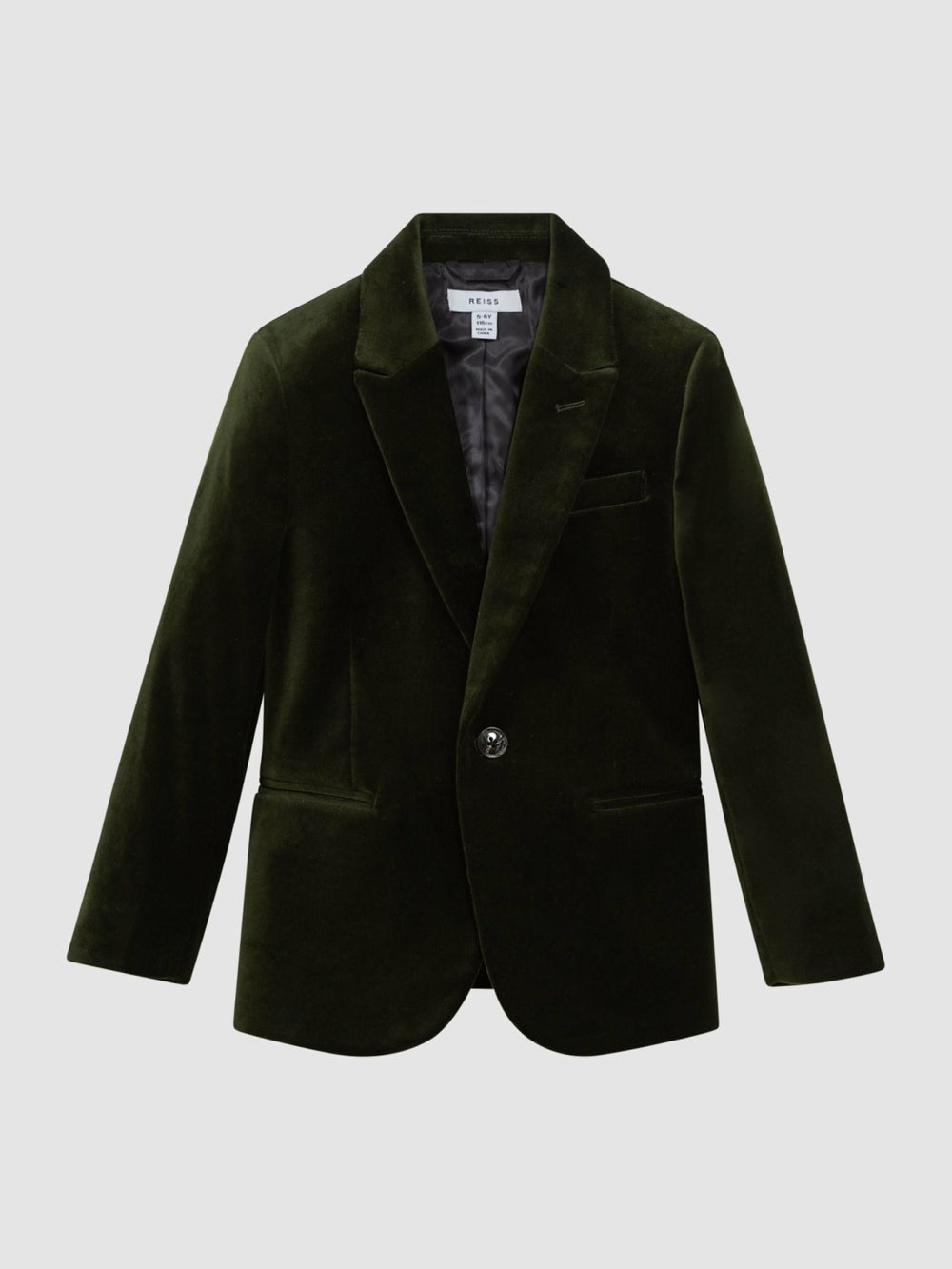 9-14 yrs Slim Fit Velvet Single Breasted Blazer Emerald | Children