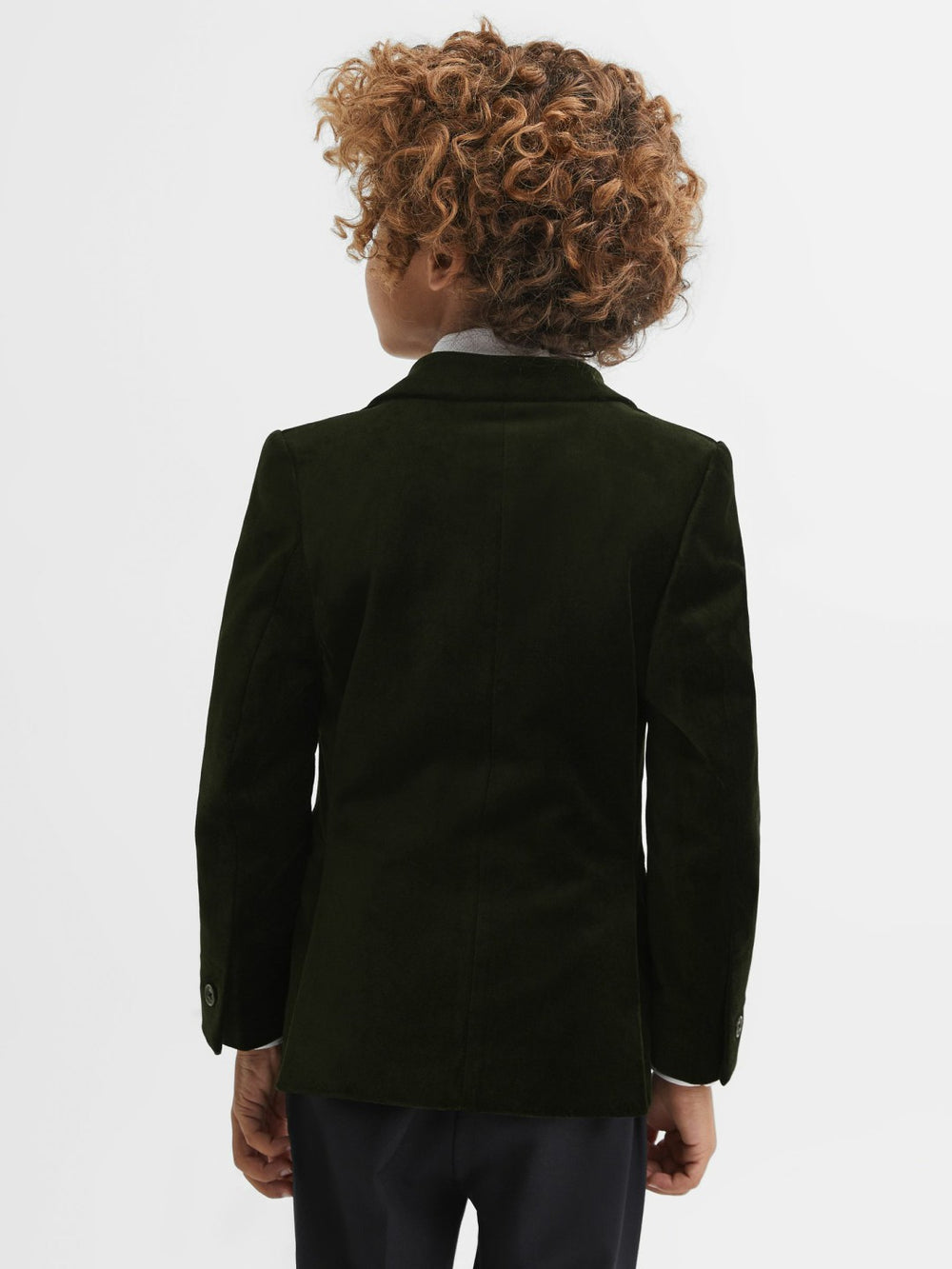 9-14 yrs Slim Fit Velvet Single Breasted Blazer Emerald | Children