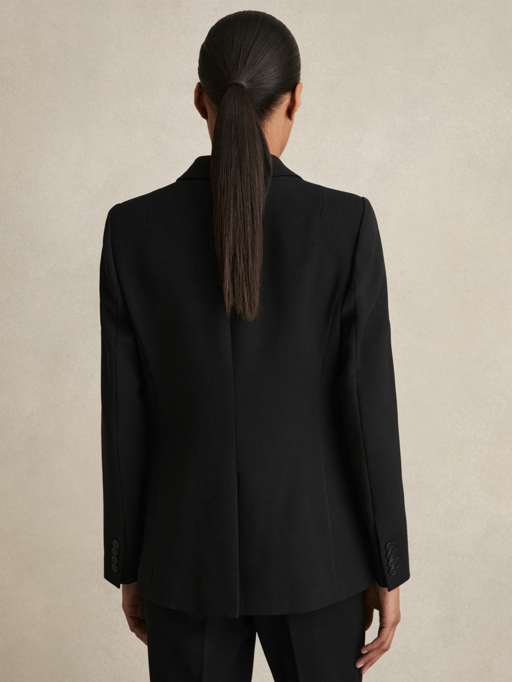 Tailored Single Breasted Suit Blazer Black | Womens