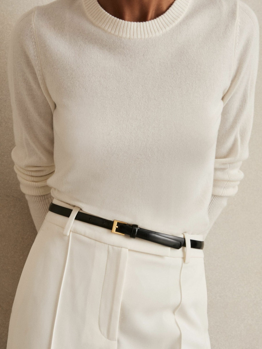 Thin Leather Belt Black | Womens