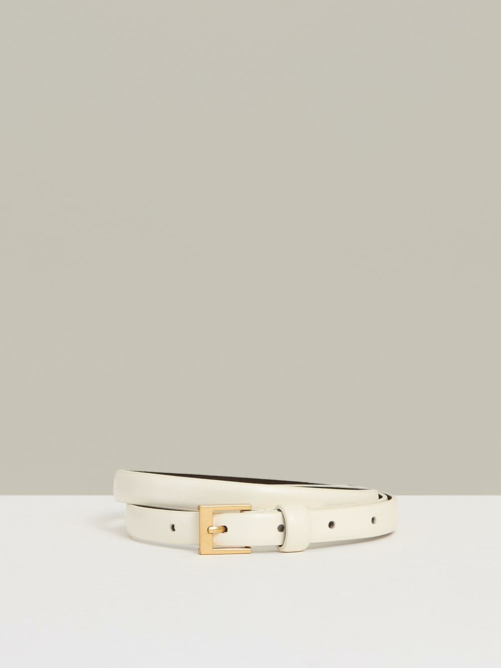 Thin Leather Belt Off White | Womens