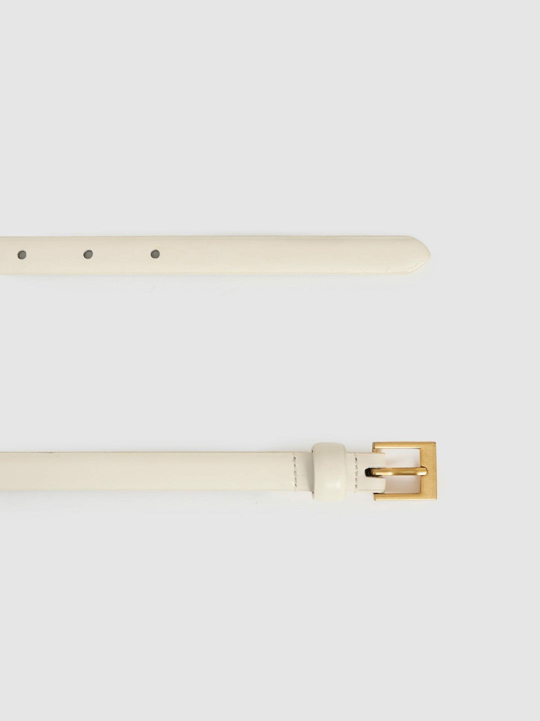 Thin Leather Belt Off White | Womens