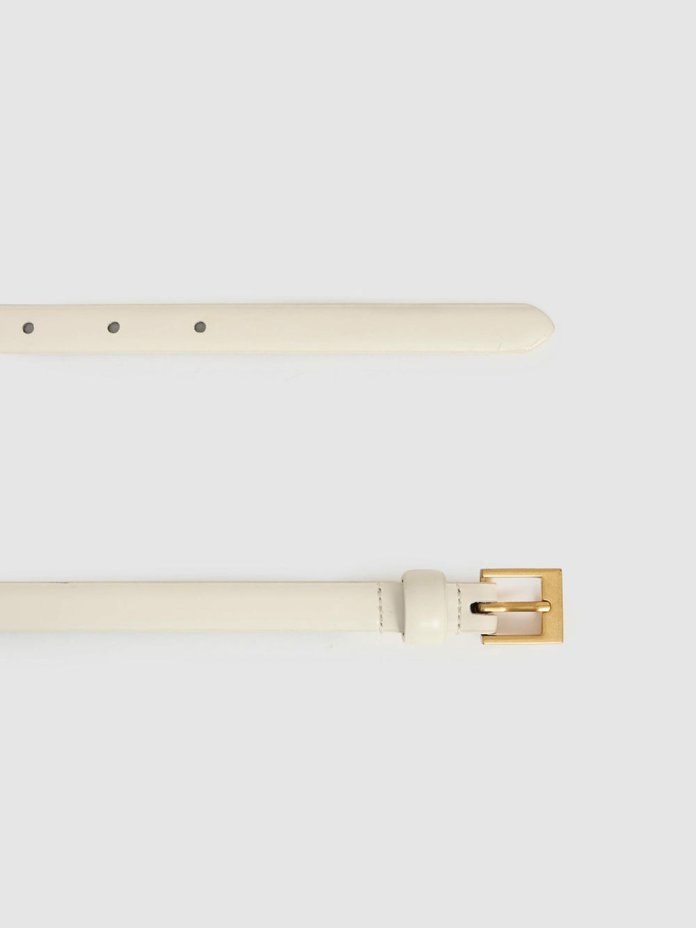 Thin Leather Belt Off White | Womens
