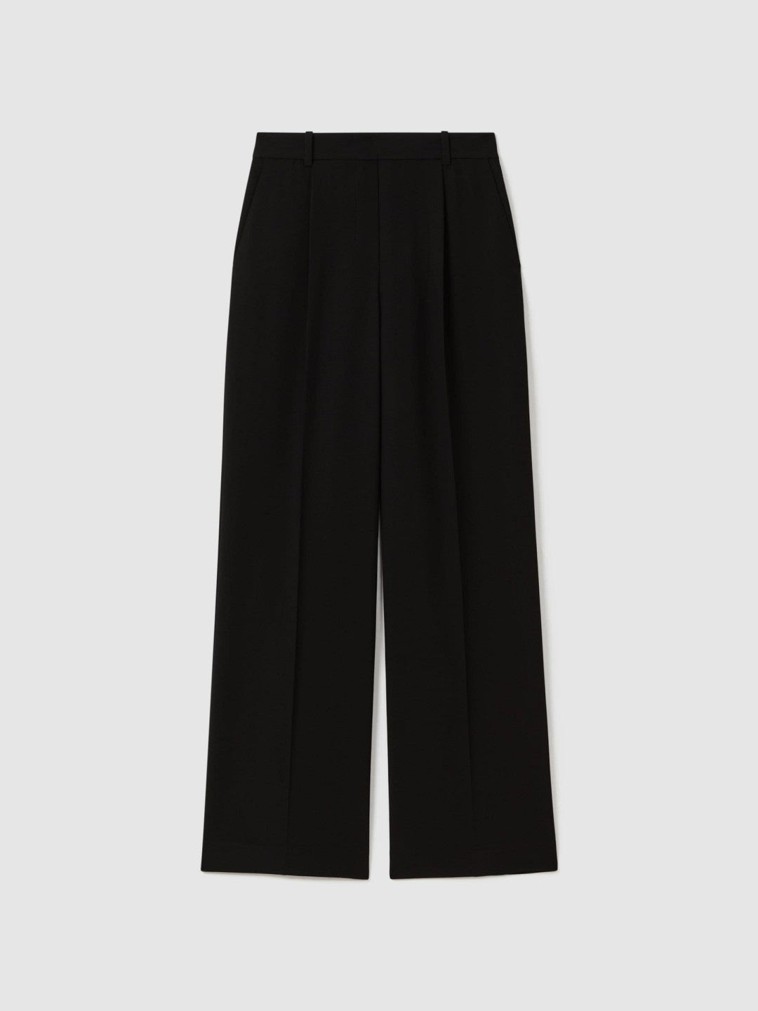 Petite Half-Elasticated Wide Leg Trousers Black | Womens