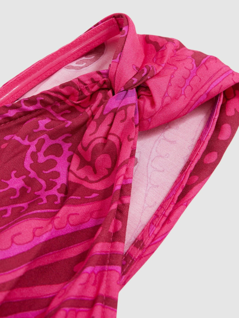 Paisley-Print One-Shoulder Midi Dress Pink | Womens