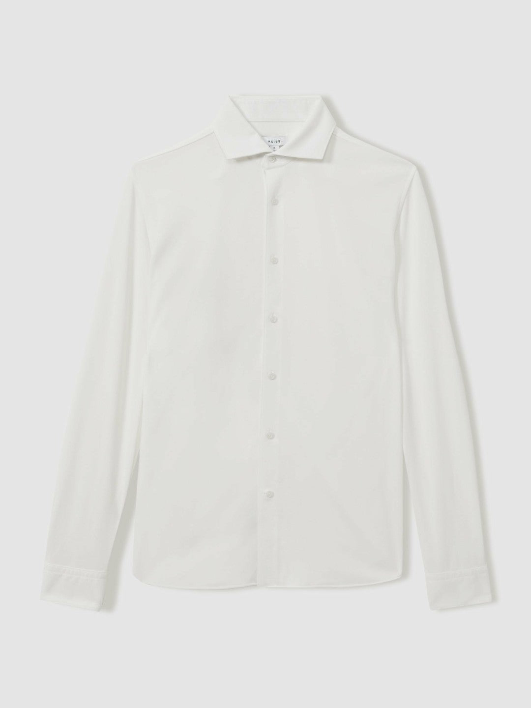 Modal Blend Cutaway Collar Shirt White | Mens