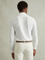 Modal Blend Cutaway Collar Shirt White | Mens