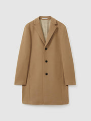Wool Blend Single Breasted Epsom Overcoat Camel | Mens