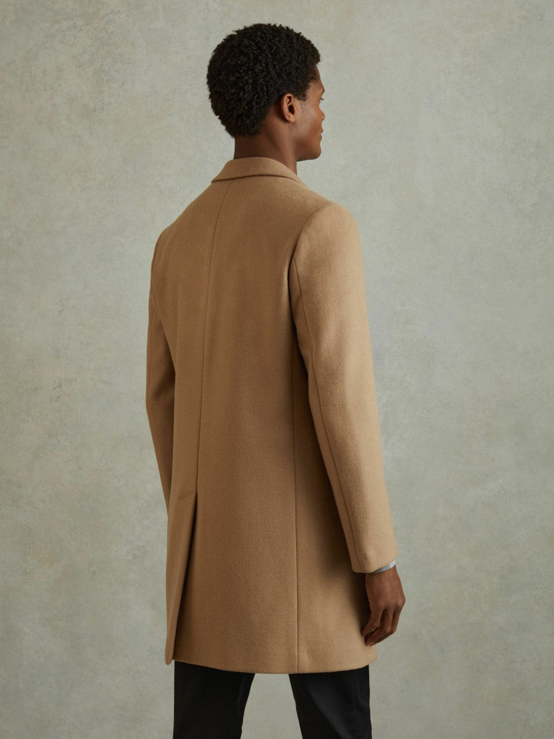 Wool Blend Single Breasted Epsom Overcoat Camel | Mens