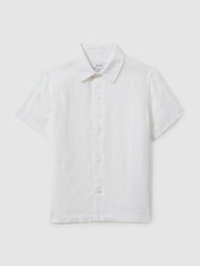 3-9 yrs Short Sleeve Linen Shirt White | Children