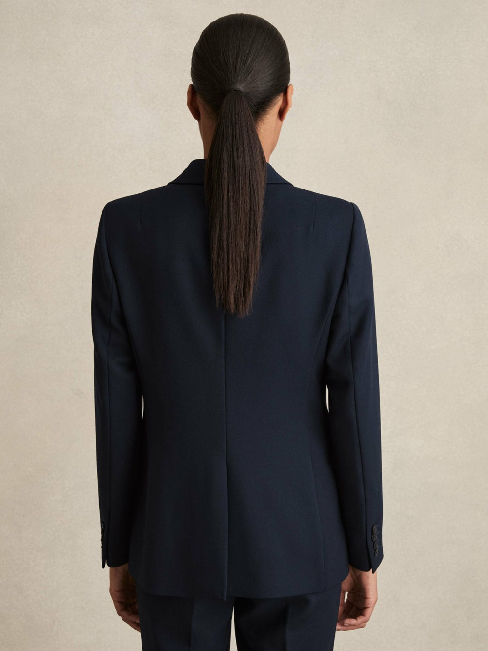 Tailored Single Breasted Suit Blazer Navy | Womens