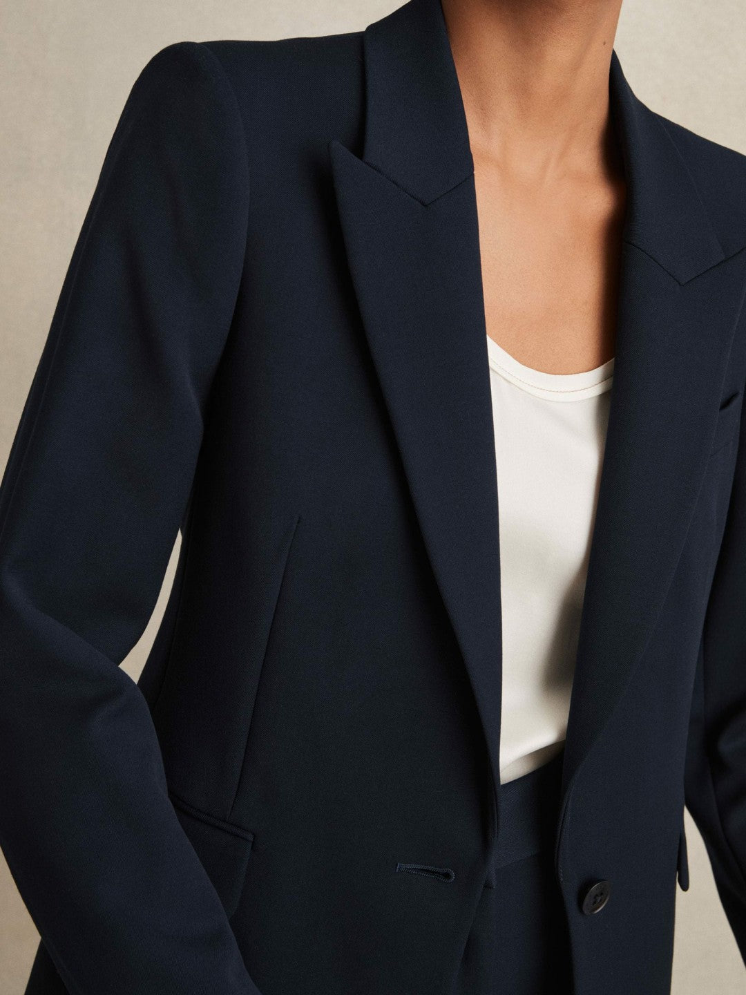 Petite Tailored Single Breasted Suit Blazer Navy | Womens