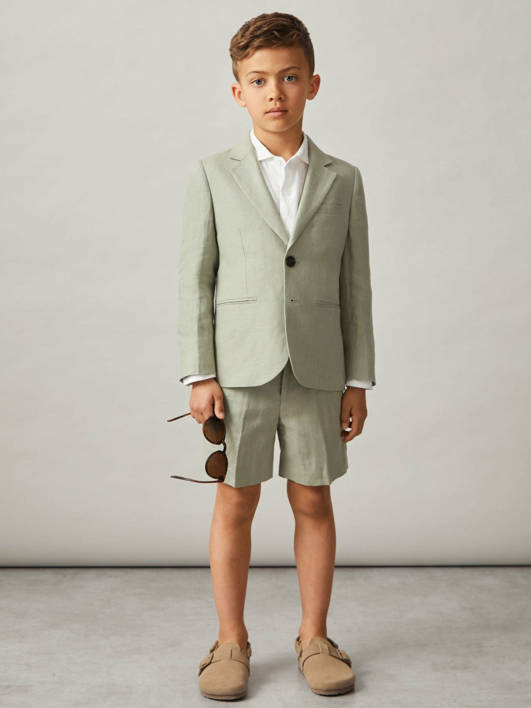 13-14 yrs Slim Fit Linen Adjustable Trousers Apple | Children
