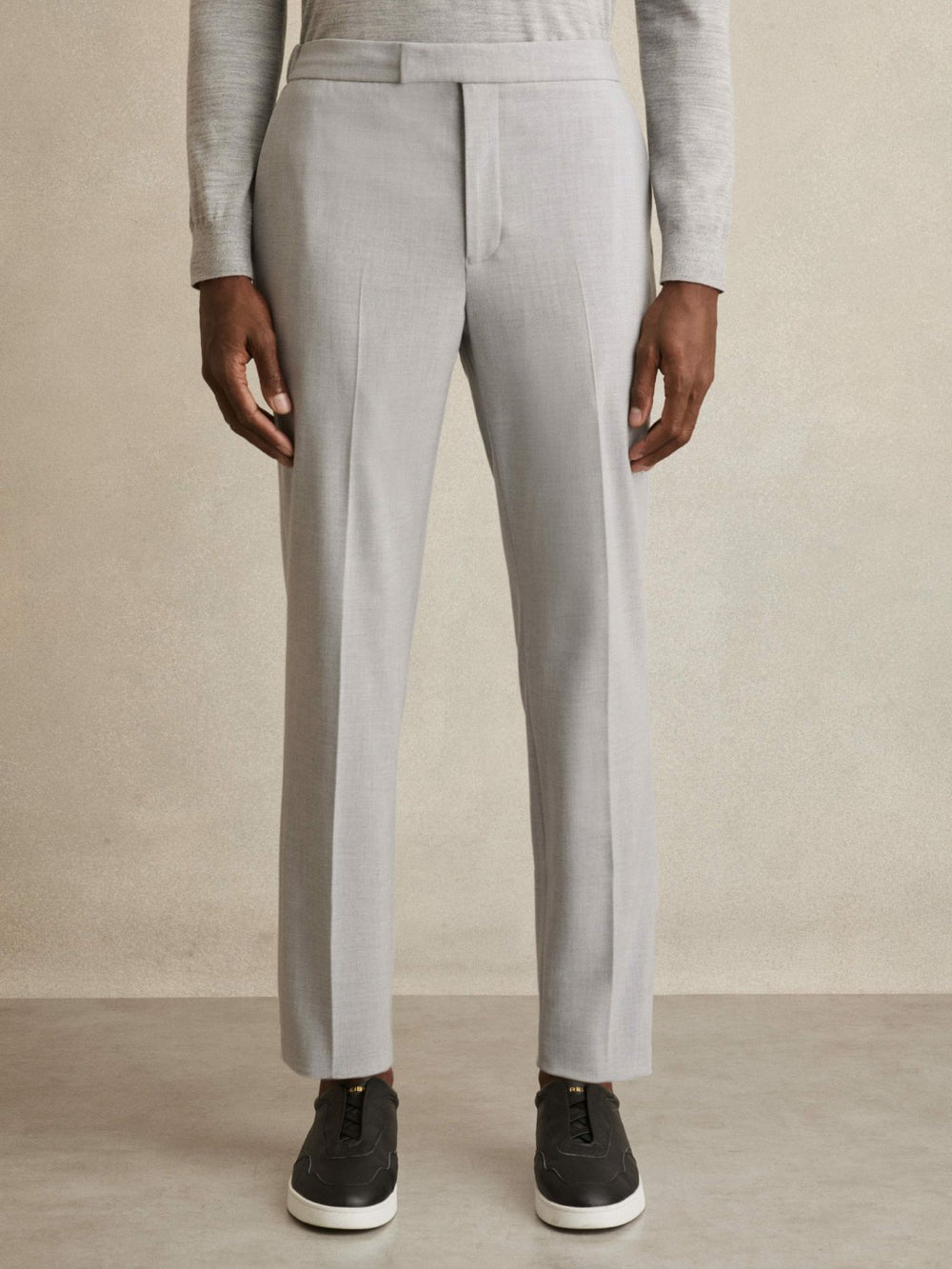 Slim-Fit Drawstring Trousers Grey | Mens