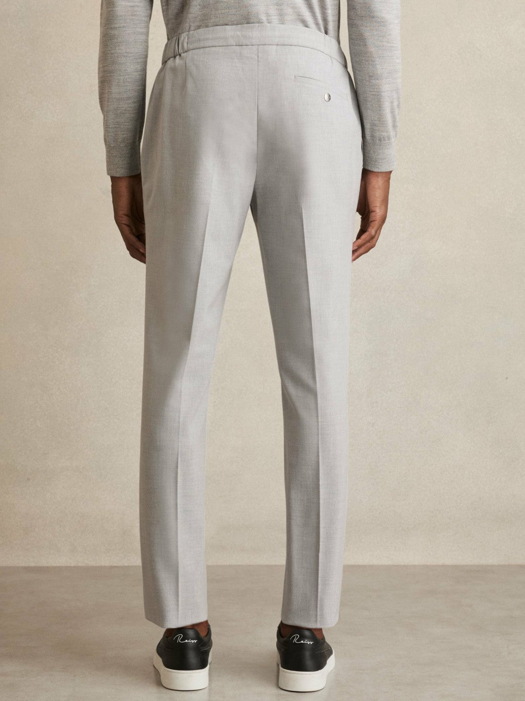 Slim-Fit Drawstring Trousers Grey | Mens
