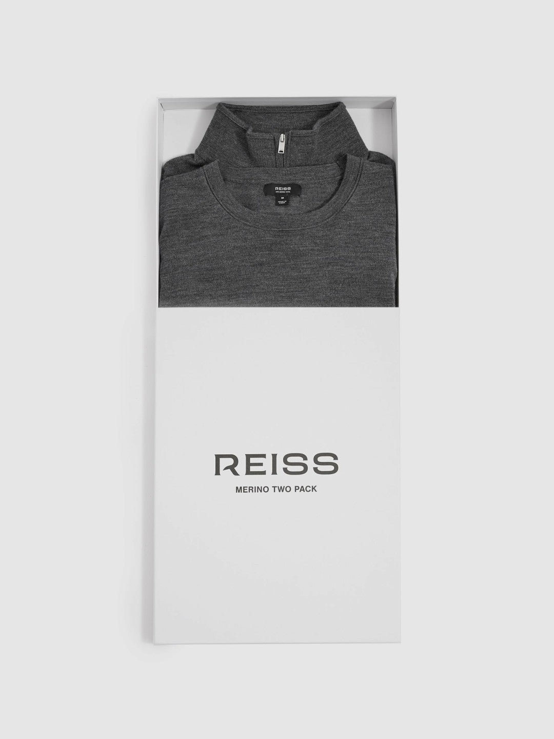 Pack of Two Merino Wool Jumpers Derby Grey Marl | Mens