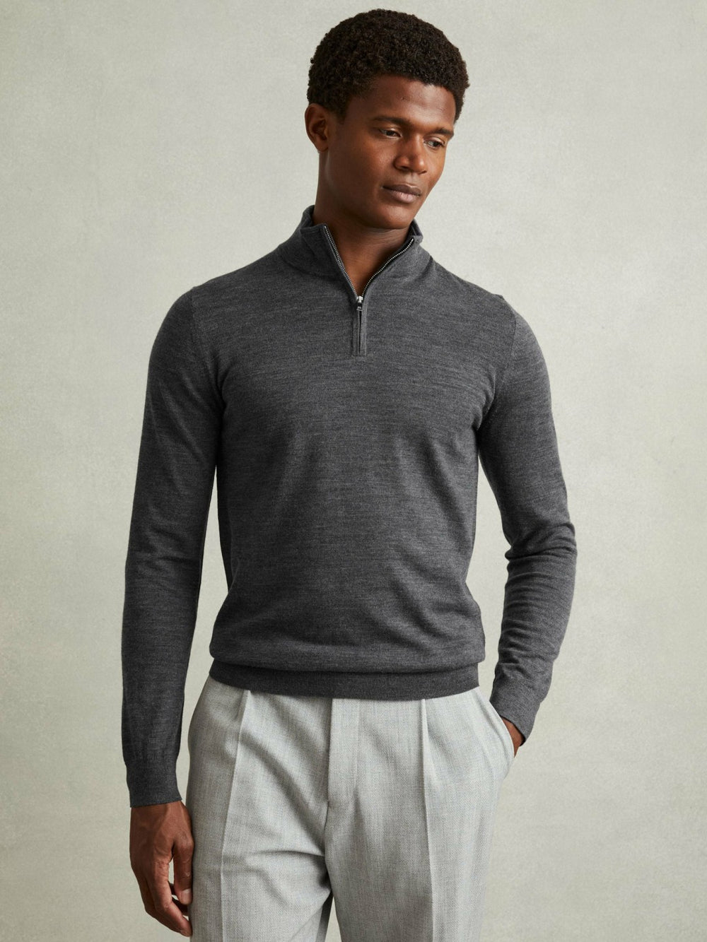 Pack of Two Merino Wool Jumpers Derby Grey Marl | Mens