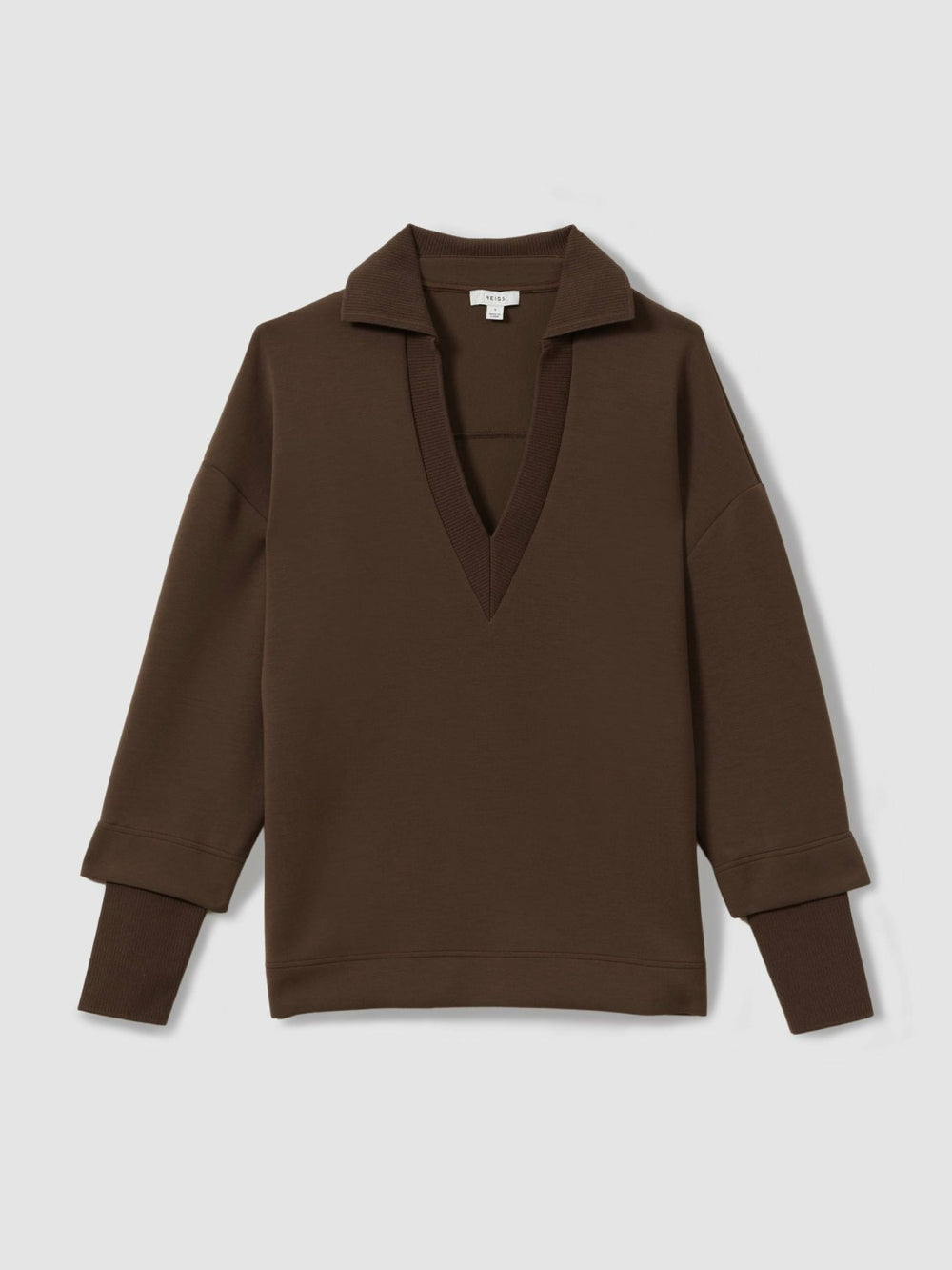 Interlock Open-Collar Sweatshirt Chocolate | Womens