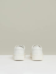 Grained Leather Platform Trainers White | Womens