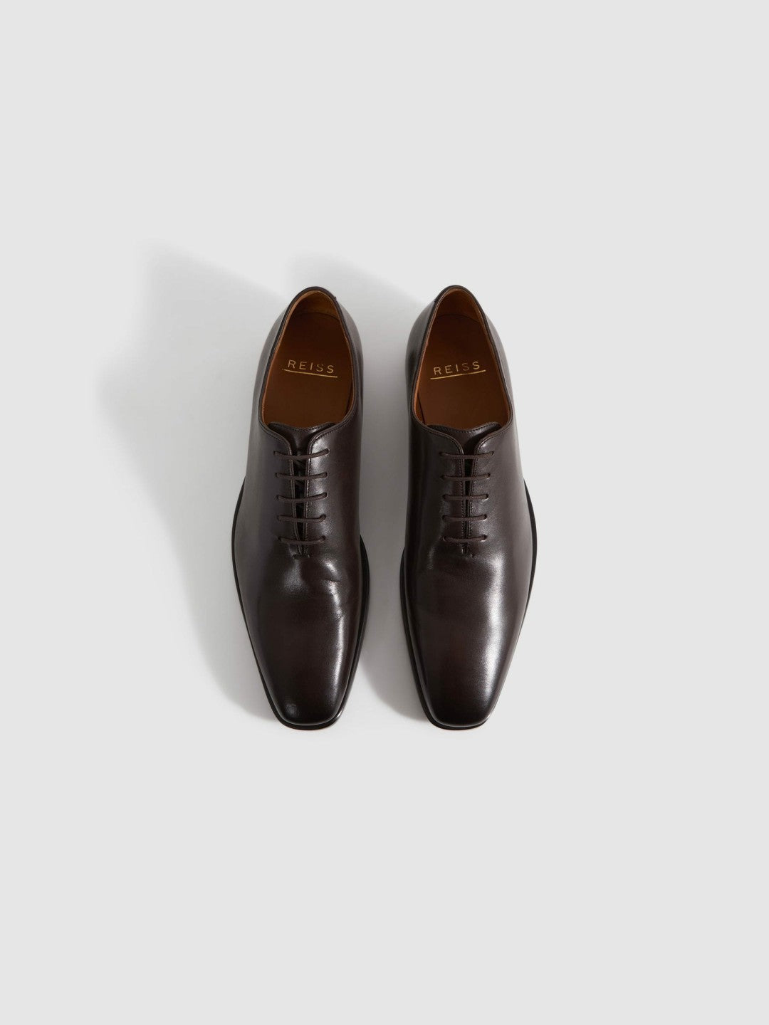 Leather Lace-Up Shoes Dark Brown | Mens