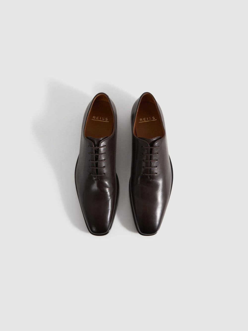 Leather Lace-Up Shoes Dark Brown | Mens