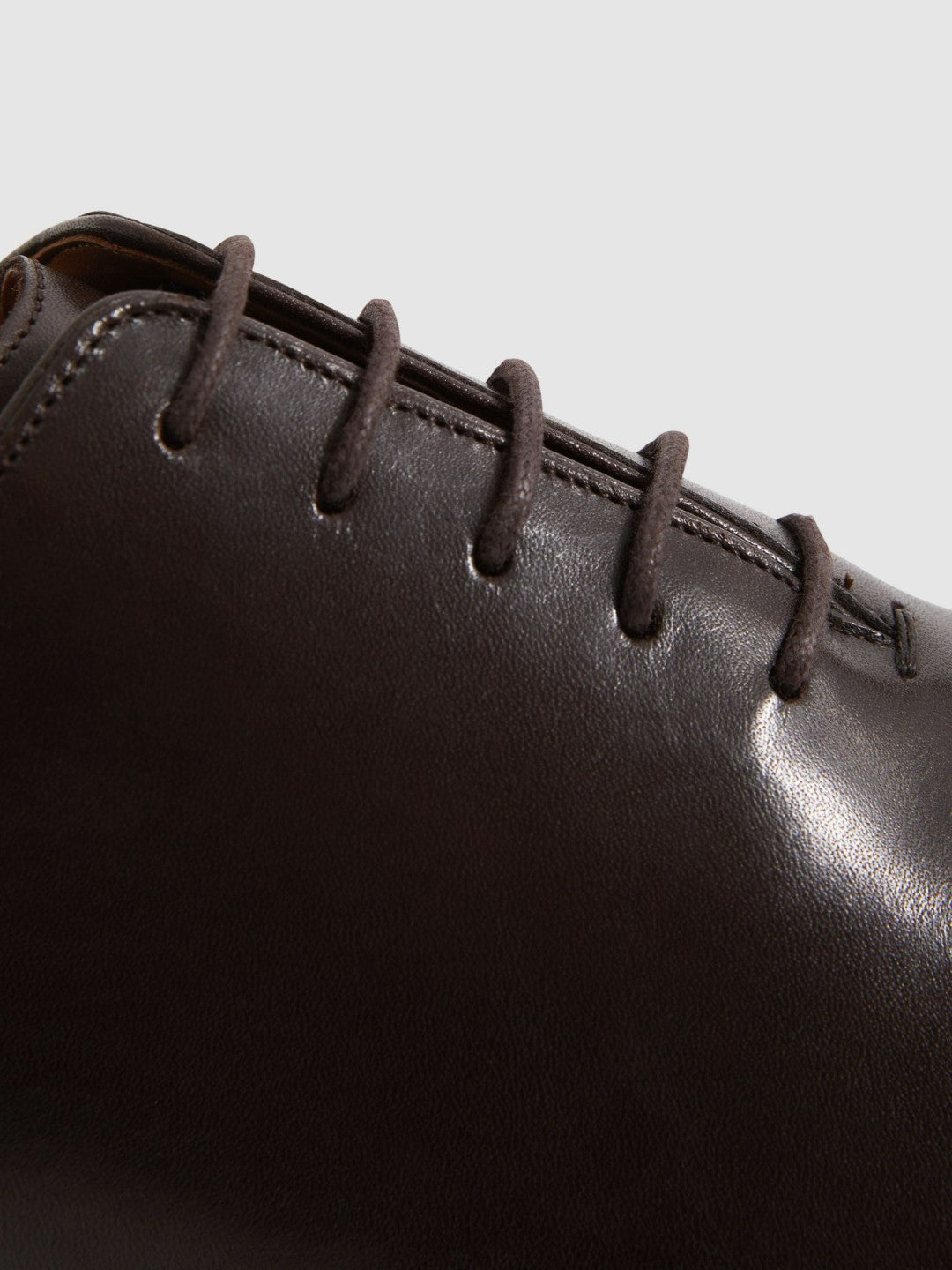 Leather Lace-Up Shoes Dark Brown | Mens