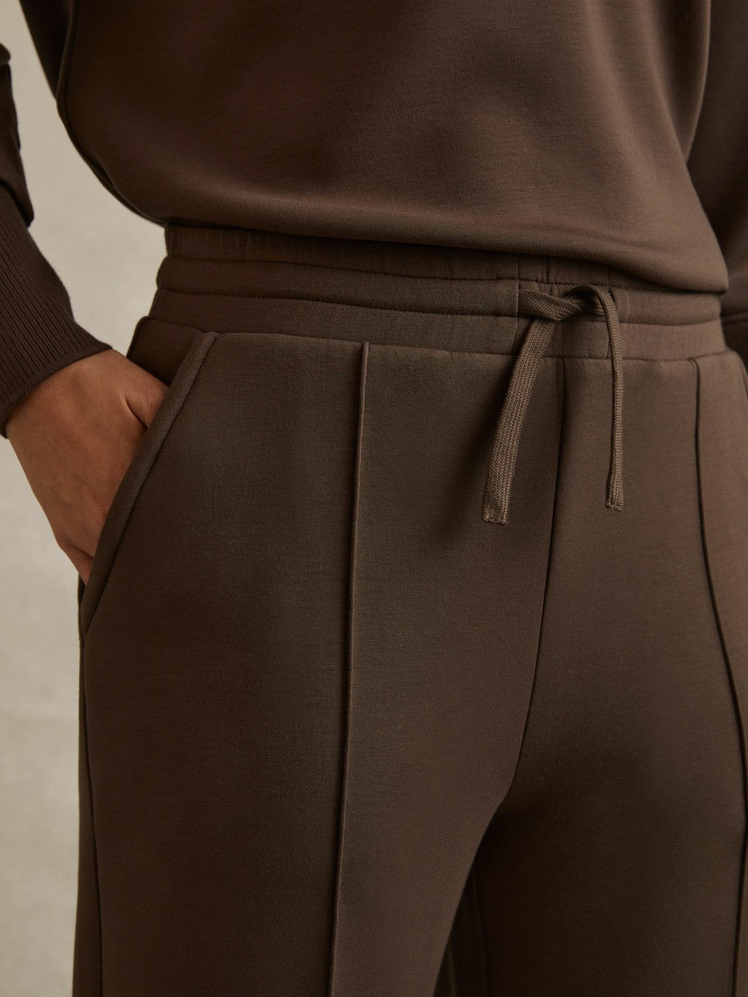 Interlock Wide-Leg Joggers Chocolate | Womens