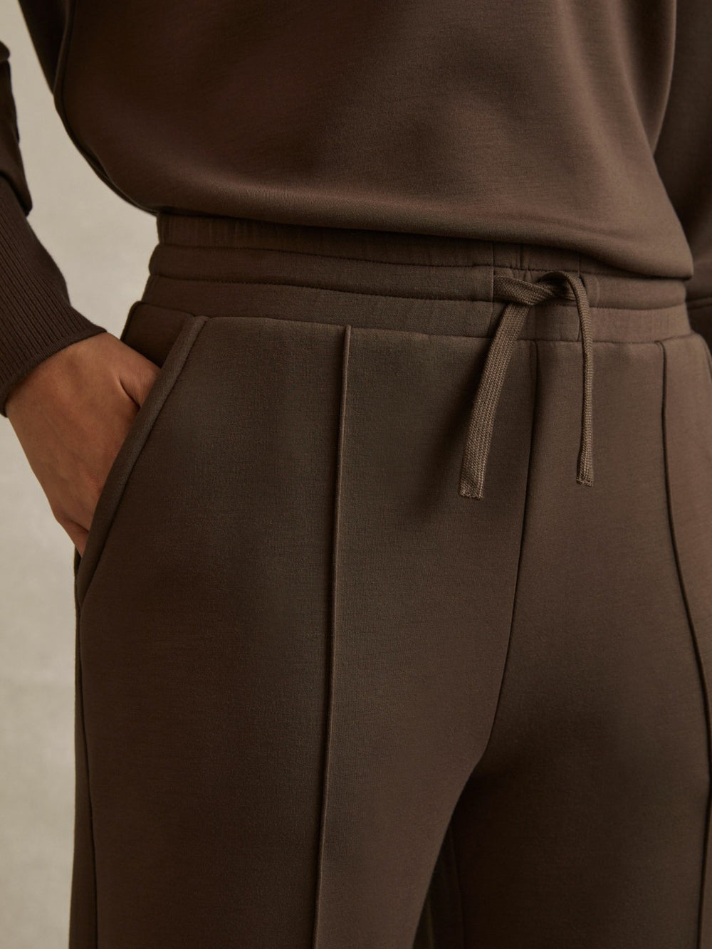 Interlock Wide-Leg Joggers Chocolate | Womens