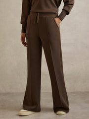 Interlock Wide-Leg Joggers Chocolate | Womens