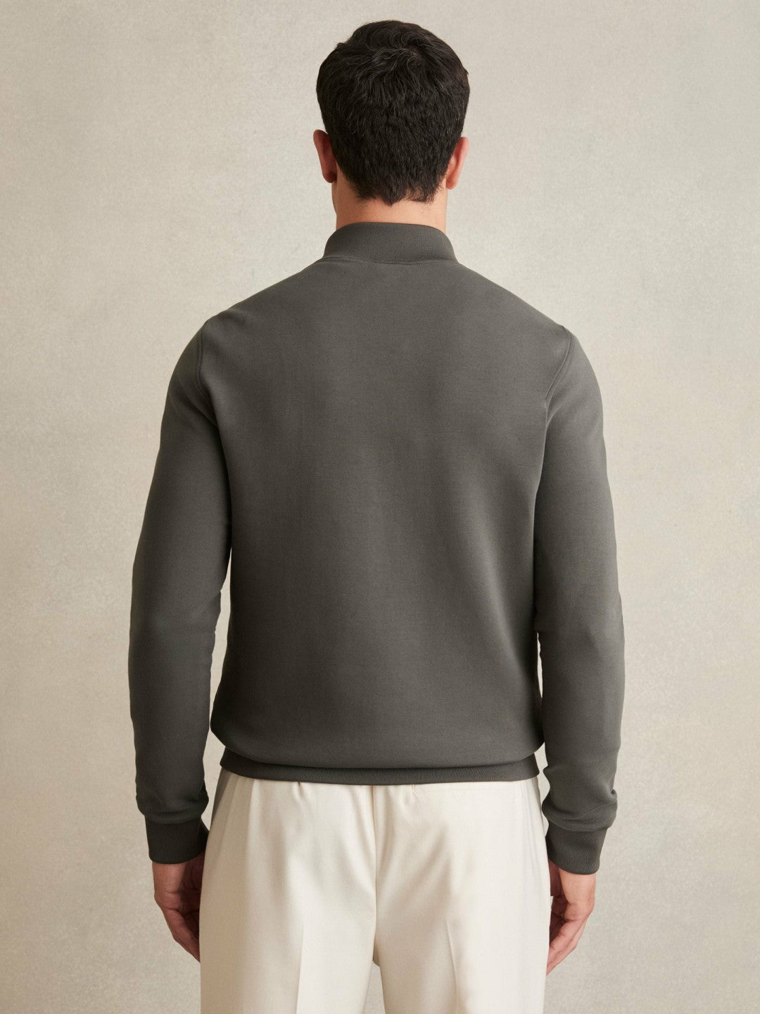 Hybrid Quilt and Knit Zip-Through Jacket Sage | Mens
