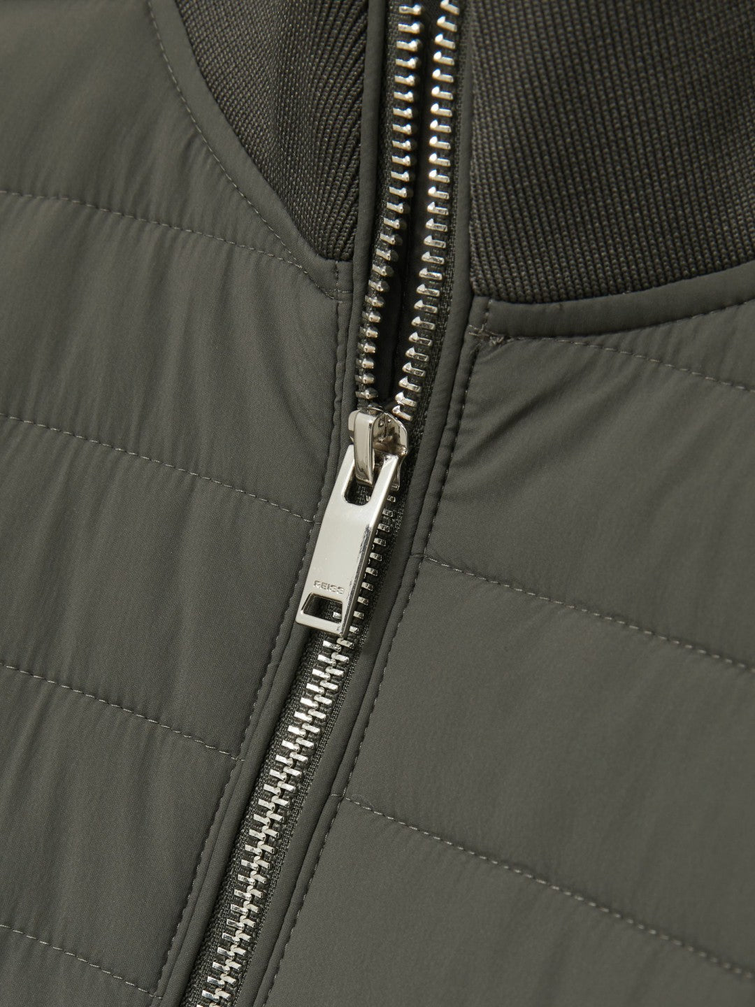 Hybrid Quilt and Knit Zip-Through Jacket Sage | Mens