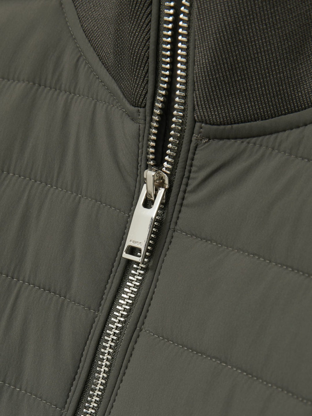 Hybrid Quilt and Knit Zip-Through Jacket Sage | Mens