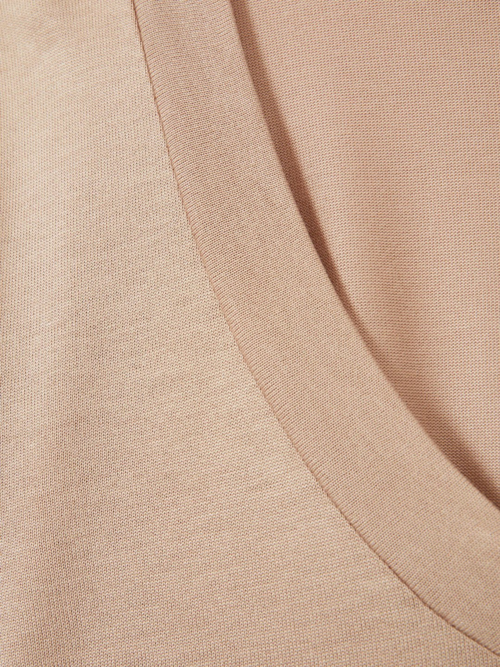 Jersey V-Neck Top Camel | Womens