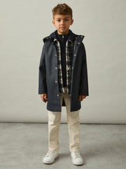 13-14 yrs Water Repellent Hooded Coat Navy | Children