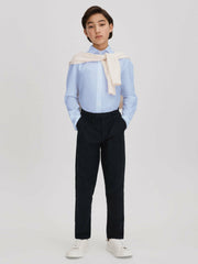 3-9 yrs Slim Fit Cotton Shirt Soft Blue | Children