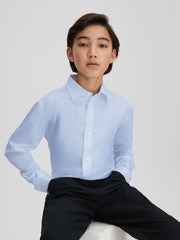 3-9 yrs Slim Fit Cotton Shirt Soft Blue | Children